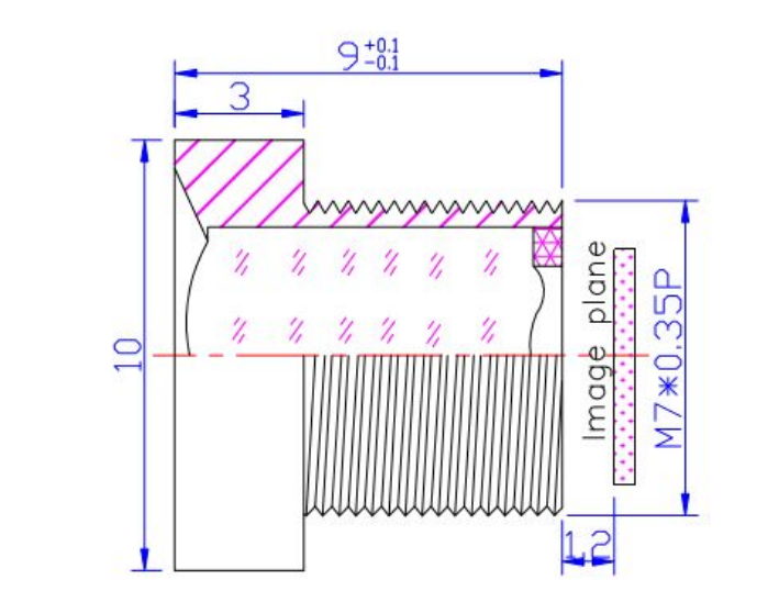 2.1mm Lens Drawing