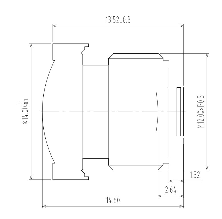 1.3mm Fisheye Lens drawing