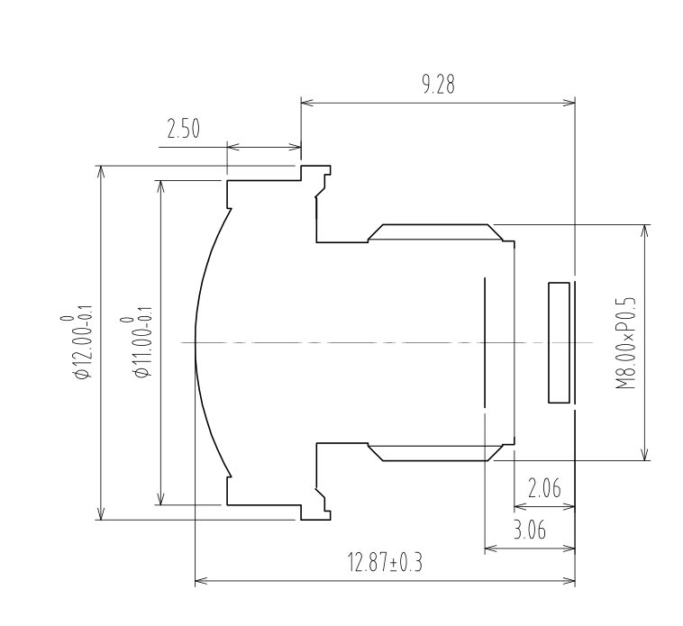 1.45mm M8 Lens Drawing