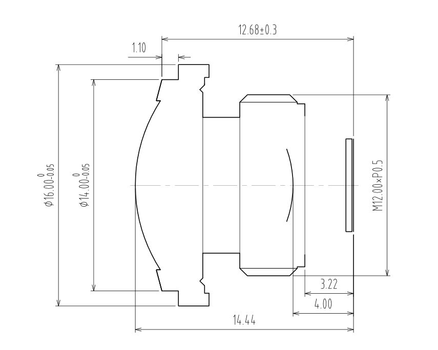 M12 Fish Eye Lens Drawing