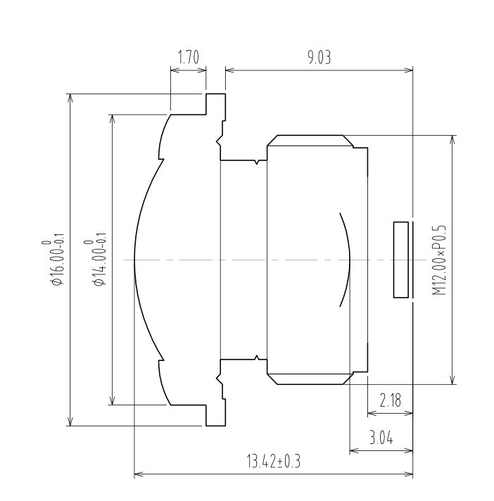 1.2mm Fisheye Lens drawing