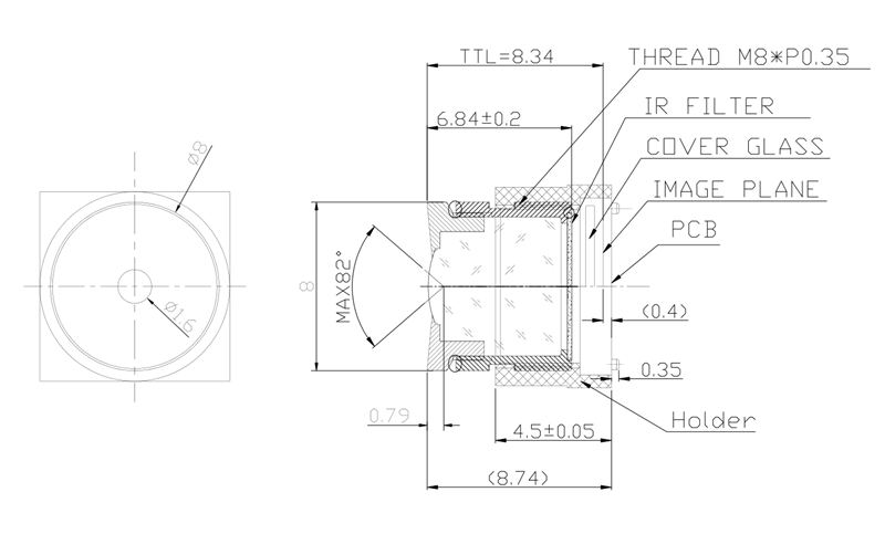 4.6mm M8 Lens Drawing