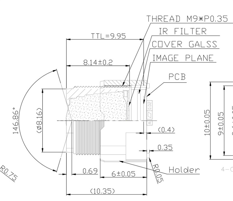 M9 Camera Lens drawing