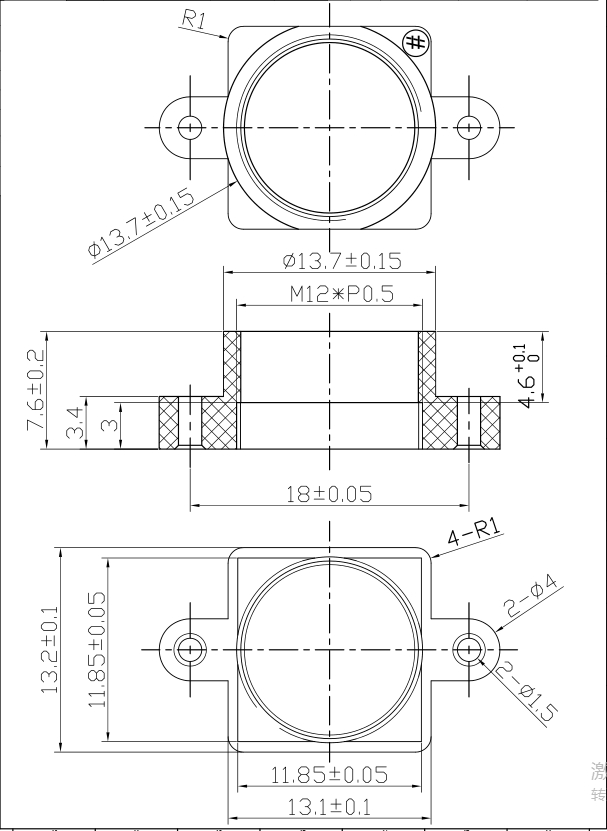 M12 Lens Holder Layout