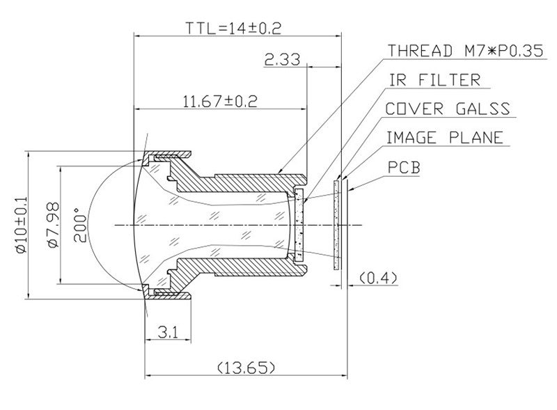 180 Degree Fisheye Lens Datasheet