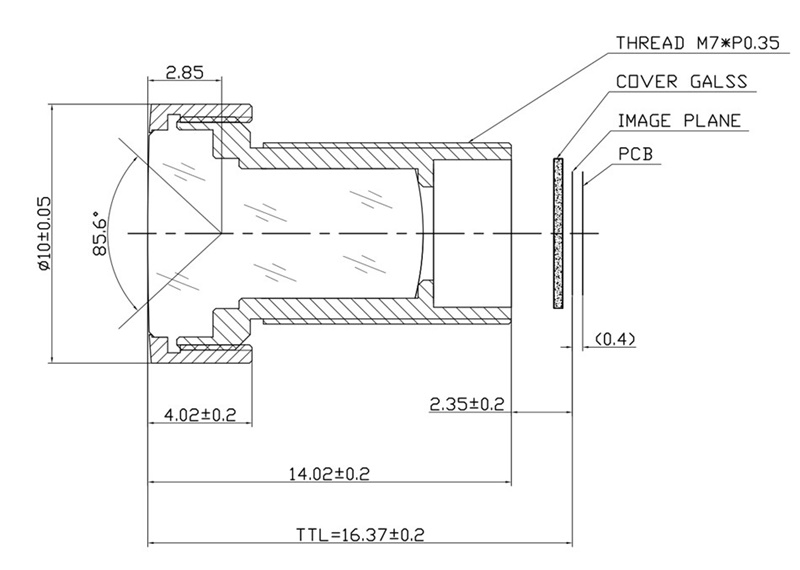 3.2mm M7 Lens drawing