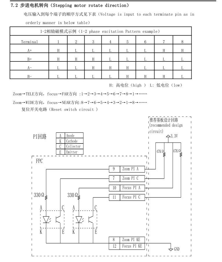 2.8-8mm Stepping Motor diagram