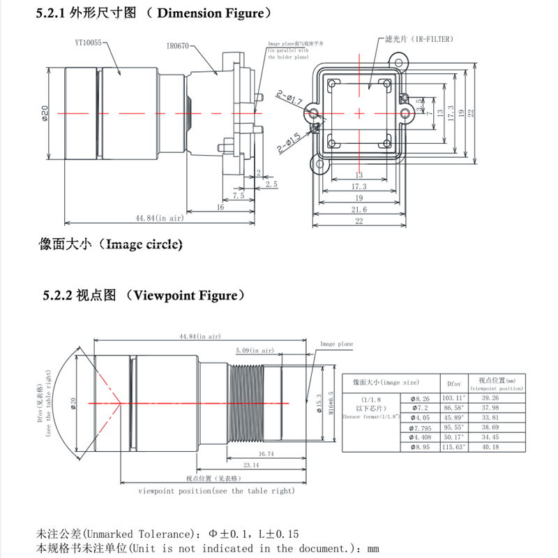 5mm m16 lens mount 