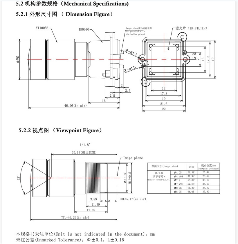 Lens 8mm diagram