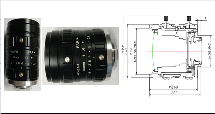 16mm C Mount Camera Lens