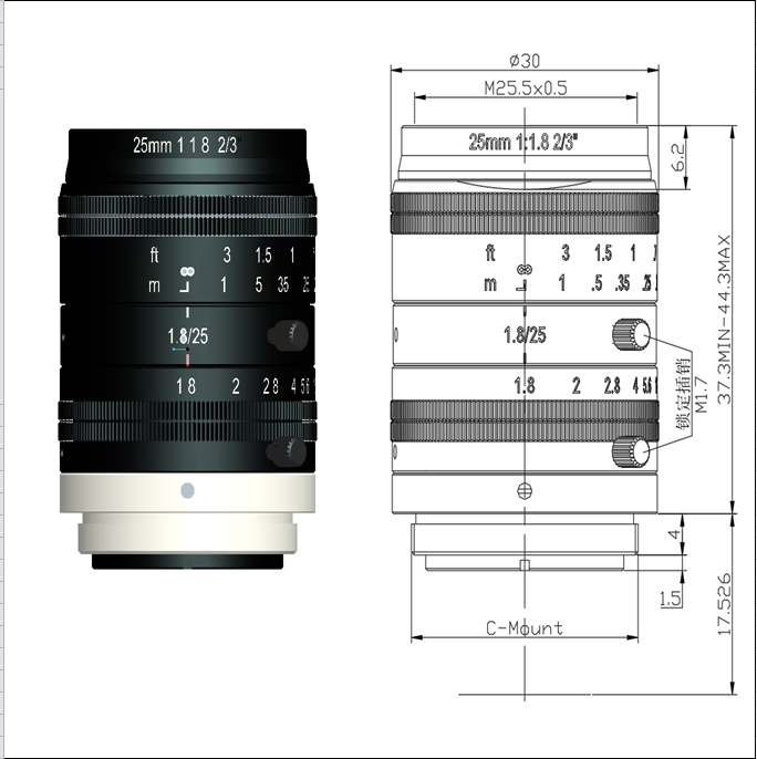 25mm C Mount Lens