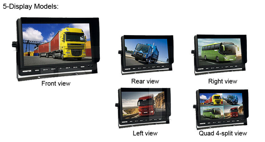 9inch Quad Split Vehicle Monitor 